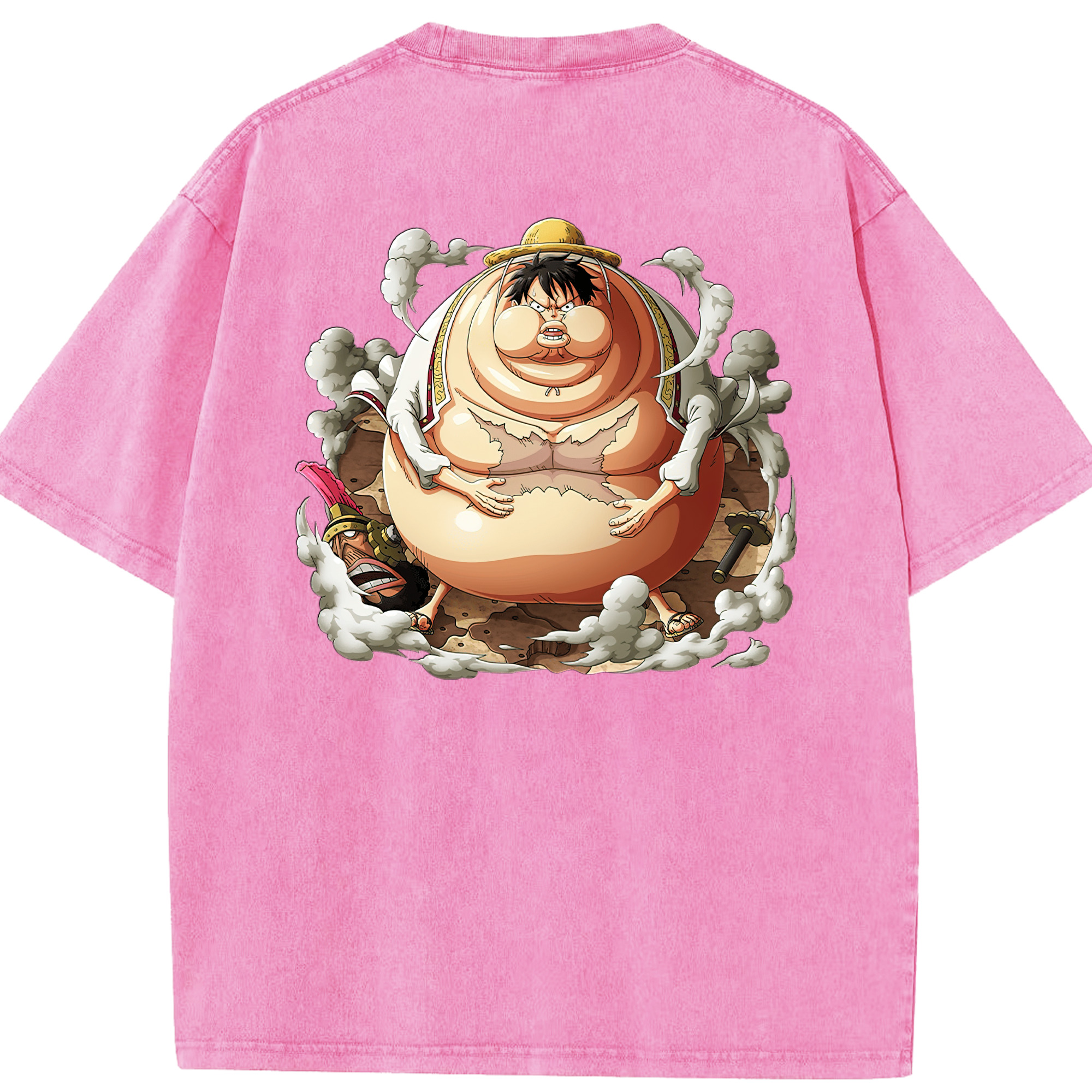 ワンピース モンキー・D・ルフィ ONE PIECE Monkey D. Luffy 綿100% ヴィンテージ風 半袖Tシャツ（背面プリント）
